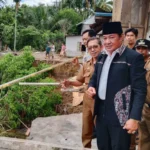 Wagub Rosjonsyah memberikan bantuan kepada korban longsor