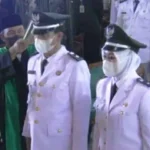 Pengambilan Sumpah Jabatan dan pelantikan kades terpilih oleh Bupati Demak Eisti'anah di Pendopo Kabupaten Demak.