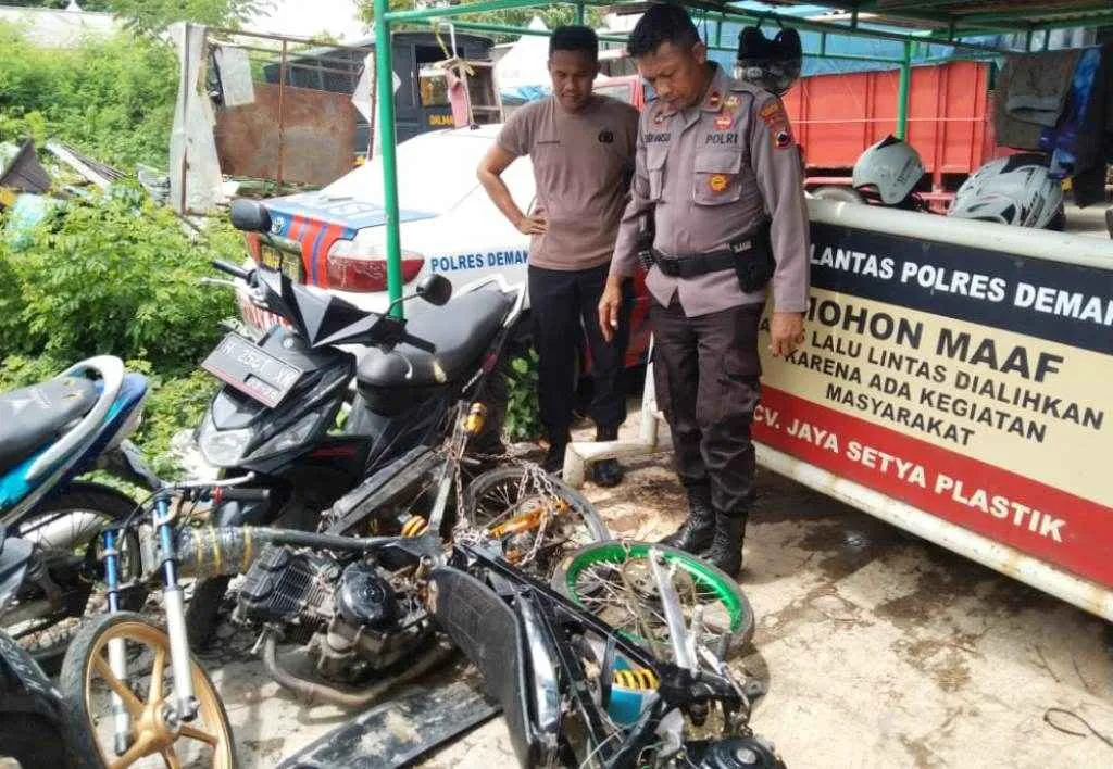 Polres Demak Grebek Balap Liar, 9 Motor Diamankan