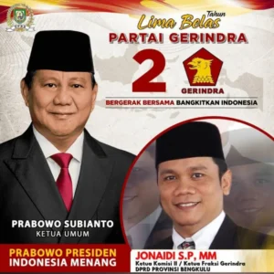 Harlah ke 15 Gerindaria, Jonaidi Terima Amanat Kembali Jadi Ketua Fraksi Jonaidi : Harlah ke 15 Gerindra