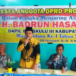 Badariun Hasani Gelar Reses di Kecamatan Malin Deman dan Air Rami DPRD Provinsi Bengkulu, Badrun Hasani Gelar Reses di Air Rami