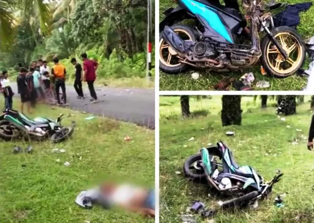 Diduga Balap Liar, Dua Pelajar Tewas Ditempat Usai Bertabrakan