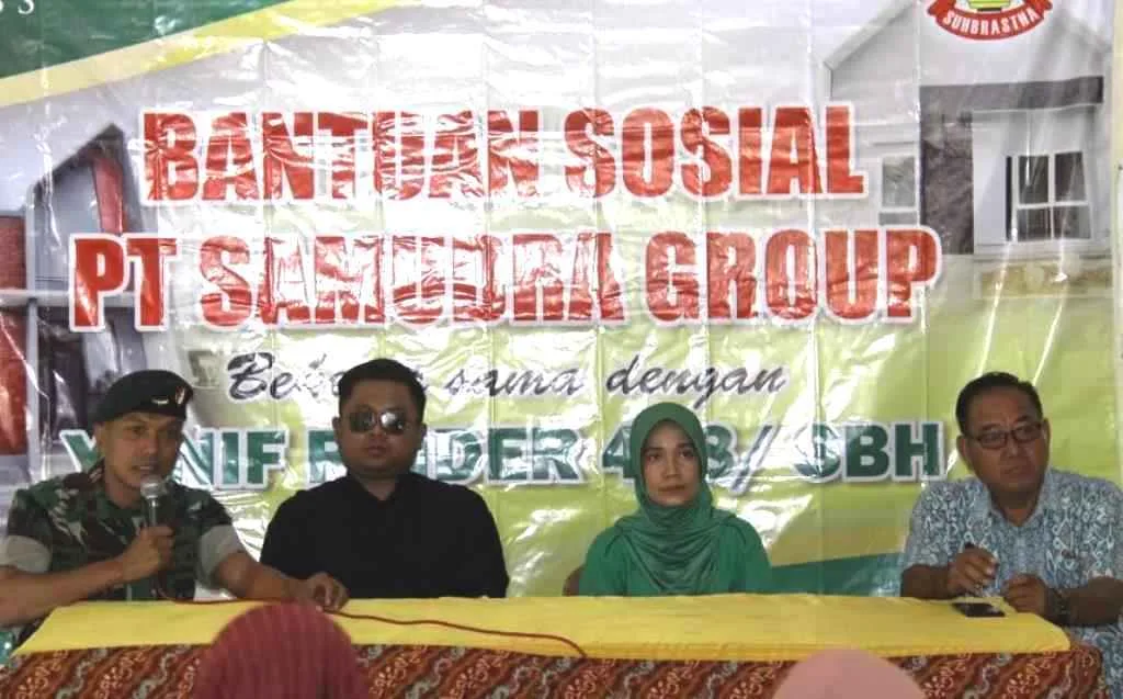 Yonif R 408/Suhbrastha Gandeng PT Samudra Group Bantu Korban Banjir
