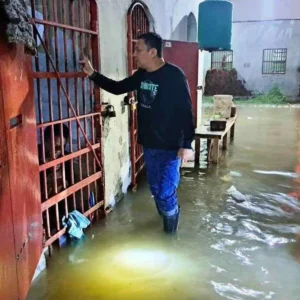 Akibat Hujan Deras dan Rob, Lapas IIB Kota Tegal Kembali Terendam Banjir