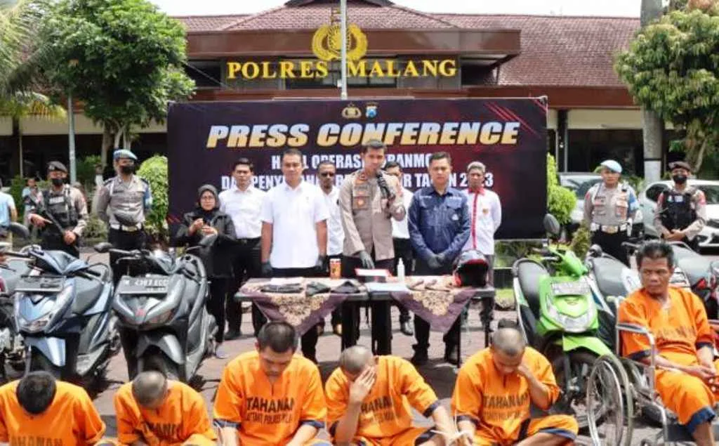 Polres Malang Ringkus 10 Pelaku Curanmor di 45 TKP
