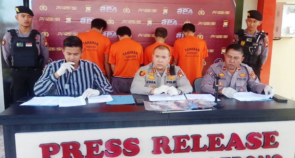 3 Pengedar dan 1 Pengguna Narkoba Berhasil Diamankan Polres Rejang Lebong