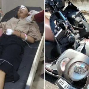 Kaget, Pelajar ini Tumbur Ban Depan Truk Pengangkut Tenda Hingga Patah Tangan Kaget, Pelajar ini Tumbur Ban Depan Truk Pengangkut Tenda Hingga Patah Tangan