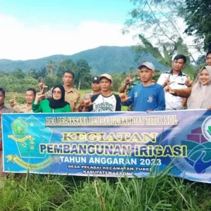 Manfaatkan Tanah Kas Desa, Pemdes Pelabai Laksanakan Titik Nol Pembangunan Irigasi