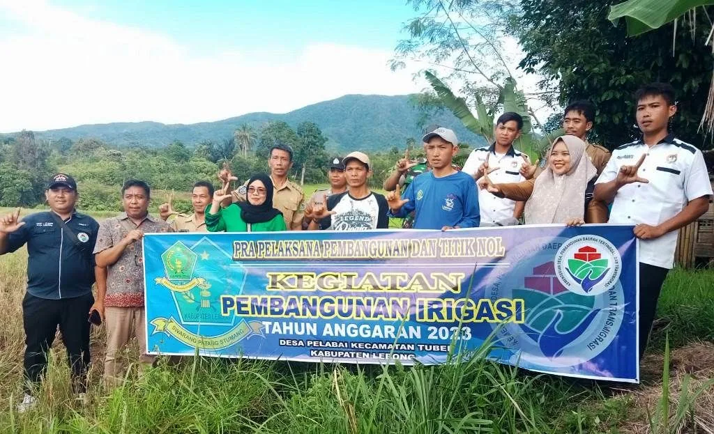 Manfaatkan Tanah Kas Desa, Pemdes Pelabai Laksanakan Titik Nol Pembangunan Irigasi