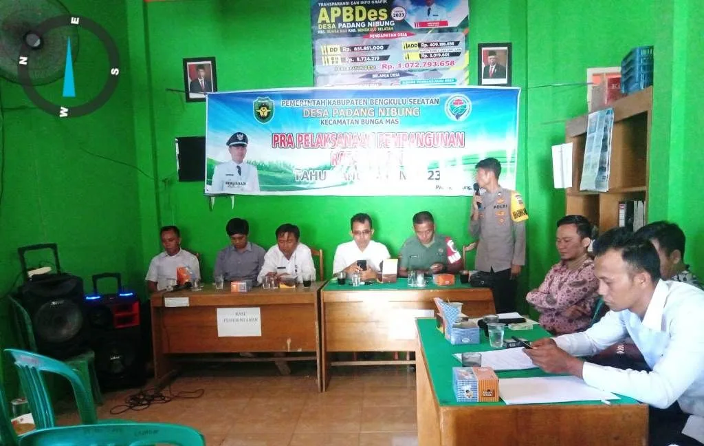 Pemdes Padang Nibung Laksanakan Musyawarah Pra Pelaksanaan Pembangunan Jalan Sentra Produksi
