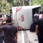 Bus Rombongan Atlet Karate Kabupaten Kaur Terguling di Seluma, Begini Kondisinya