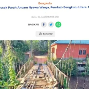 Sempat Heboh Diberitakan, Lah Ternyata Jembatan di Bengkulu Utara Bukan Wewenang Provinsi