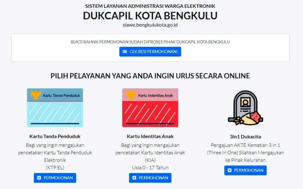 KTP Rusak?, Langsung Saja Akses Website Dukcapil Kota Bengkulu Pakai HP Tentang Sistem Layanan Administrasi Warga Elektronik Kota Bengkulu