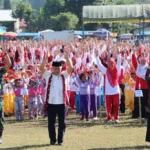 Bupati Sanusi Hadiri Gebyar Anak PAUD dan Senam Pancasila di Malang