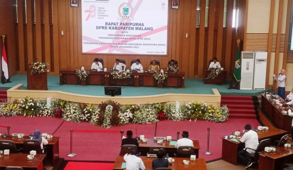 DPRD Malang Dengarkan Penyampaian Rancangan Perubahan KUA dan PPAS Tahun Anggaran 2023