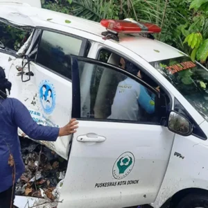 Ambulans Puskesmas Kota Donok Alami Kecelakaan, 2 Penumpang MeninggalÂ Dunia