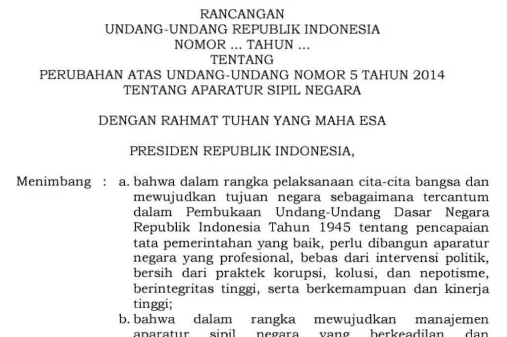 ASN Bisa Diberhentikan Karena Ini, Link Download RUU ASN 2023