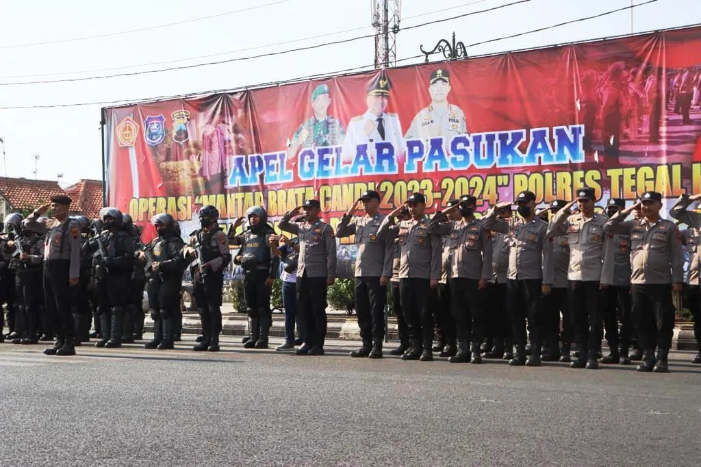 Polres Tegal Kota Laksanakan Apel Gelar Pasukan Operasi Mantap Brata Candi