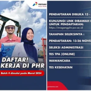 PHR Buka Lowongan Magang Kerja Batch 4, Cek Syaratnya di Sini PHR Buka Lowongan Magang Kerja Batch 4, Cek Syaratnya di Sini