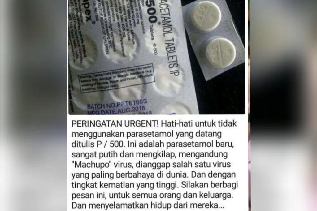 Paracetamol P-500 Mengandung Virus Berbahaya, Hoax Kah ?