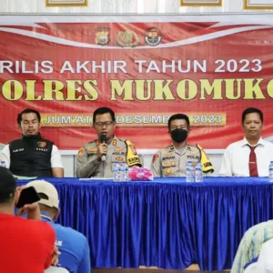 Rilis Akhir Tahun 2023, Polres Mukomuko Catat Peningkatan Signifikan Penyelesaian Kasus Rilis Akhir Tahun 2023, Polres Mukomuko Catat Peningkatan Signifikan Penyelesaian Kasus