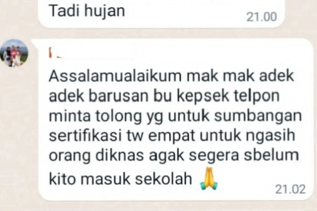sumbangan uang sertifikasi guru