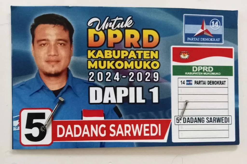 Dadang Sarwedi Mantap Maju Pileg 2024 Kabupaten Mukomuko dengan Visi Misi Menarik