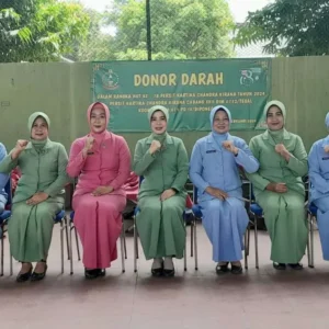 HUT Ke-78, Persit KCK Cabang XXII Kodim 0712/Tegal Gelar Donor Darah
