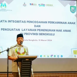 Gubernur Rohidin Tandatangani Pakta Integritas Pemenuhan Hak-Hak Anak Pasca Perceraian
