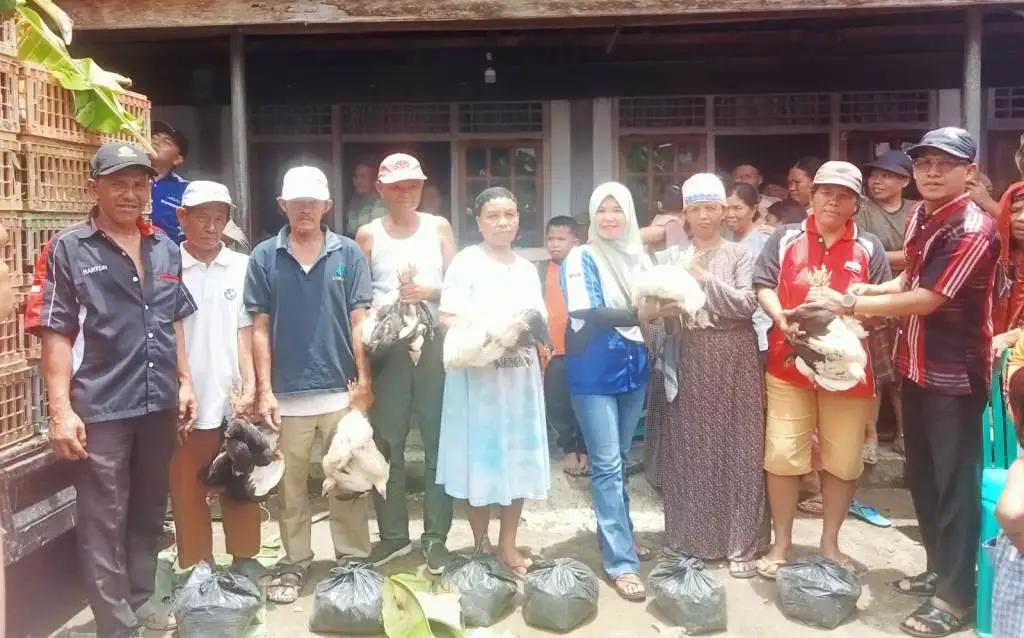 Pemdes Semelako 1 Bagikan Ayam Kampung untuk Tingkatkan Ekonomi Masyarakat
