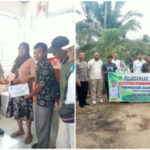 Pemdes Tik Tleu Salurkan BLT-DD dan Mulai Pembangunan Lapangan Bola