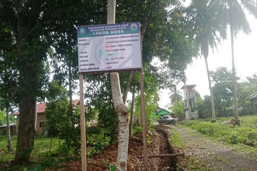 Cegah Stunting, Pemdes Lubuk Gung Bangun Saluran Limbah
