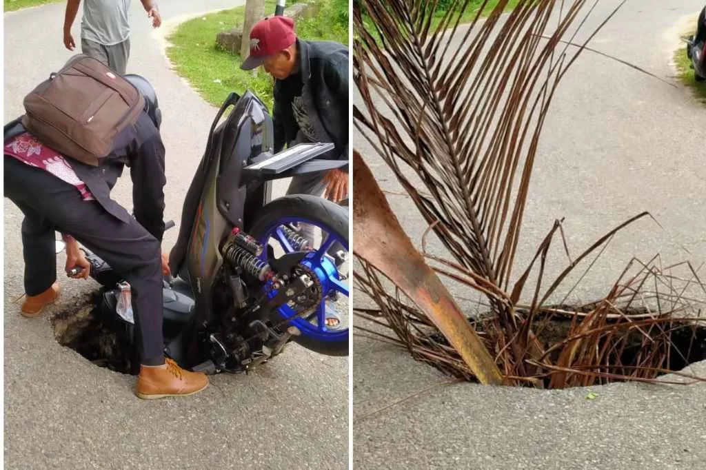 Lubang Ditengah Jalan Ini Kembali Telan Korban, Pemerintah Kaur Belum Ada Tindakan