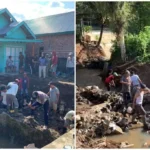 Pasca Banjir, Pemdes Muning Agung Ajak Masyarakat Gotong Royong Bersihkan Terowongan 