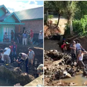 Pasca Banjir, Pemdes Muning Agung Ajak Masyarakat Gotong Royong Bersihkan Terowongan 