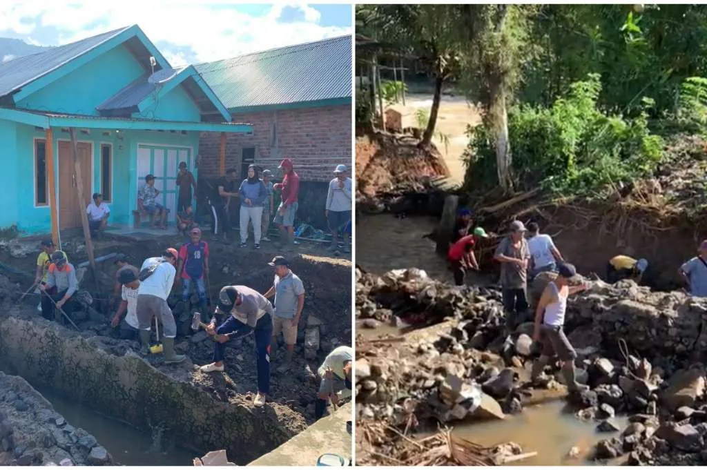 Pasca Banjir, Pemdes Muning Agung Ajak Masyarakat Gotong Royong Bersihkan Terowongan 