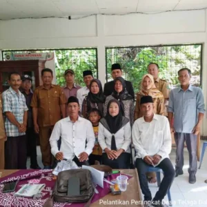 Kades Telaga Dalam Lantik Perangkat Desa, Begini Pesannya