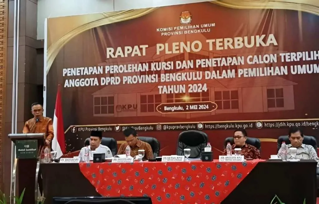 Tok, KPU Tetapkan 45 Anggota DPRD Provinsi Bengkulu Periode 2024-2029 Tok, KPU Tetapkan 45 Anggota DPRD Provinsi Bengkulu Periode 2024-2029
