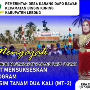 Pemdes Karang Dapo Bawah Kabupaten Lebong Dukung Program MT-2