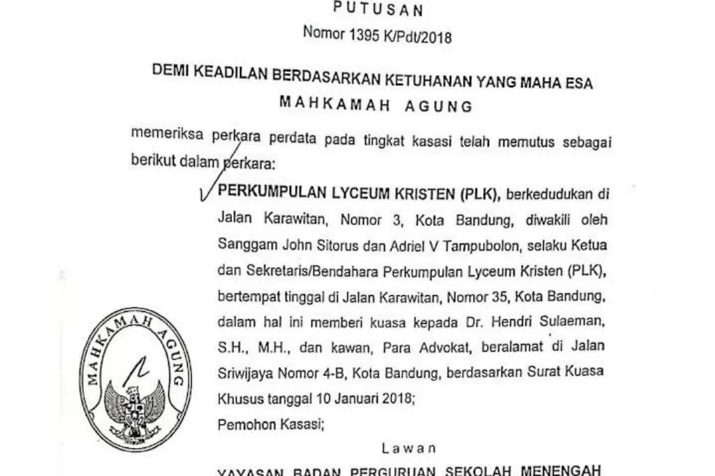 PT GMI Klarifikasi Kepemilikan Sah PLK atas Tanah SMAK Dago