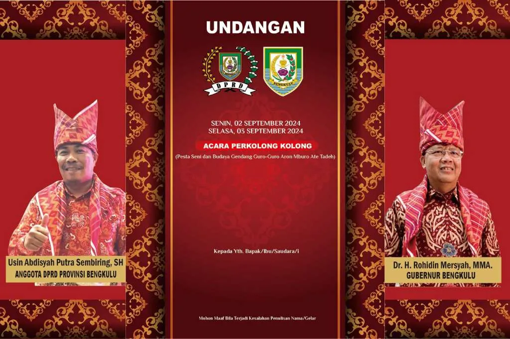 Undangan Terbuka dari Bang Usin Sembiring Untuk Seluruh Keluarga Suku Karo di Bengkulu