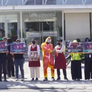 Aksi Protes, Aktivis Minta Fore Coffee Terapkan Telur Bebas Sangkar Aksi Protes, Aktivis Minta Fore Coffee Terapkan Telur Bebas Sangkar