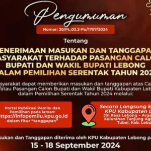 Berkas 2 Pasangan Calon Bupati dan Wakil Bupati Lebong Memenuhi Syarat, KPU Buka Tanggapan Masyarakat Berkas 2 Pasangan Calon Bupati dan Wakil Bupati Lebong Memenuhi Syarat, KPU Buka Tanggapan Masyarakat