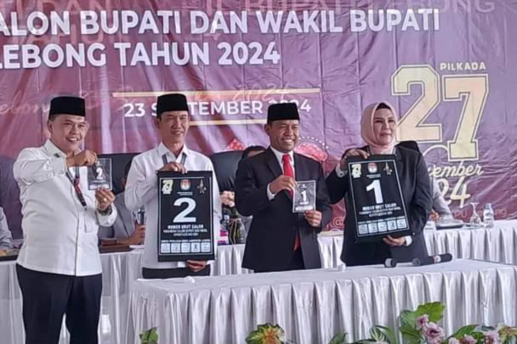 KPU Lebong Tetapkan Kopli-Roiyana Nomor Urut 1, Azhari-Bambang Nomor Urut 2