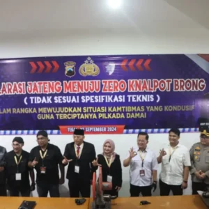 Wujudkan Pilkada Damai, Para Paslon Walikota Tegal Deklarasikan Jateng Zero Knalpot Brong