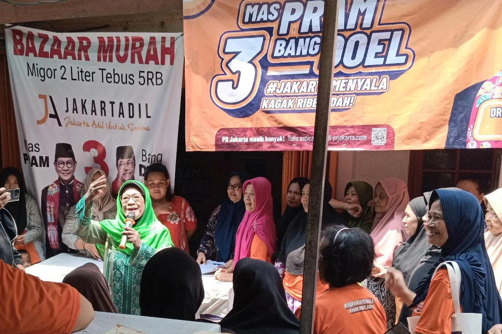 Kampanye Mas Pram-Bang Doel, "JAKARTADIL" Gelar Bazzar Murah di Kemanggisan dan Slipi Jakbar