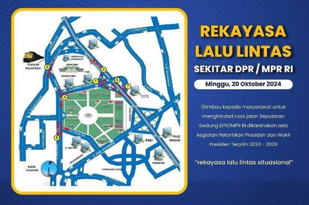Rekayasa Arus Lalin saat Pelantikan Presiden dan Wakil Presiden di Kawasan DPR/MPR RI