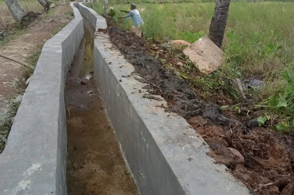 Tingkatkan Kesejahteraan Petani, Pemdes Suka Damai Bangun Saluran Irigasi