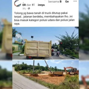 Truk Angkut Tanah Tanpa Penutup Resahkan warga, Bahayakan Pengendara Truk Angkut Tanah Tanpa Penutup Resahkan warga, Bahayakan Pengendara