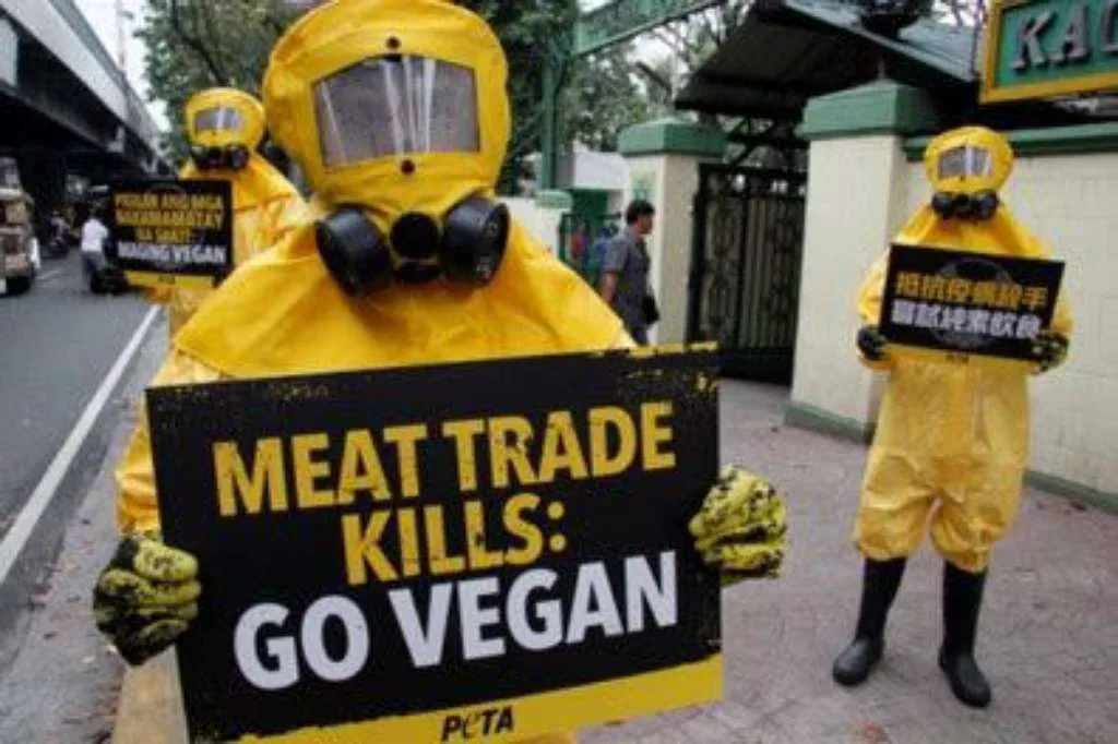 Cegah Penyakit Zoonosis, Relawan PETA Gelar Aksi Tolak Pasar Hewan
